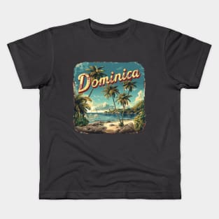 Dominica (with White and Red Lettering) Kids T-Shirt